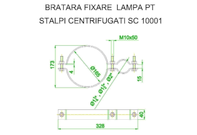 BRATARA FIXARE LAMPA PT STALPI CENTRIFUGATI SC 10001